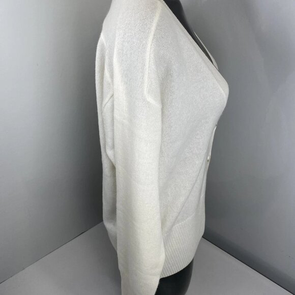 Majestic Filatures Women’s 100% Cashmere Gilet Cardigan Size S Ivory Milk - Picture 8 of 11
